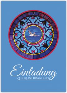 4x Klassische Einladung zur Konfirmation für Jungen mit Taube