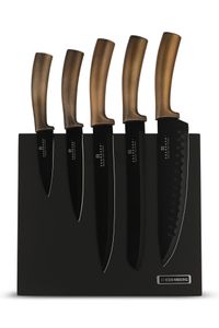 6-dielna sada nožov, oceľový nôž, megnetický blok, kuchársky nôž, darček, kuchynské vybavenie EDENBERG