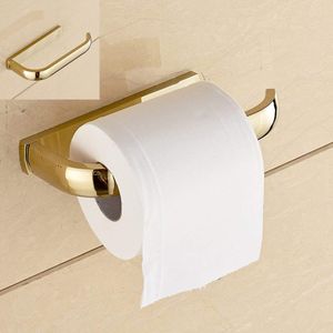 ZQYRLAR Halboffener Toilettenpapierrollenhalter, Messingmaterial zur Wandmontage, Gold