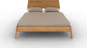 byoak Massivholzbett TWIG 1 mit Holzkopfteil 120x200 aus Wildeiche Naturgeölt