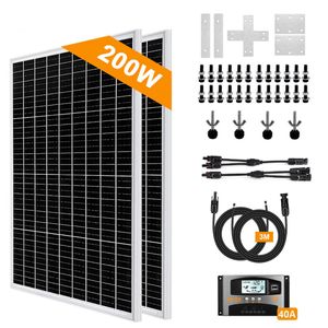 200W 12V Solarpanel Kit Solaranlage Inselanlage Garten Haus Balkon PV Solarmodul