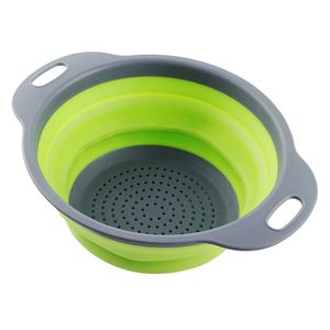 Rundes Zusammenklappbares Sieb / Sieb / Filterkorb Aus Kunststoff Home Kitchenware Farbe Grün S