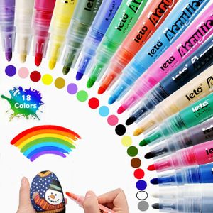 Acrylmarker Stift, 18-Farben, wasserdichter Acrylstift, verwendet für Stein, Malerei, Holz, Leinwand, Metall, Papier, Glas, Keramik, Porzellan, Tassen, Kunststoff, Kinder, DIY