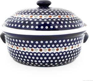 Original Bunzlauer Keramik Brottopf mit Deckel rund, 36,5 x 23,0 cm, Design 41