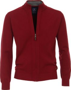 REDMOND Casual Herren Strickjacke Stehkragen Zipper Regular-Fit Rot L REDMOND Casual Herren Strickjacke Stehkragen Zipper Regular-Fit Rot L