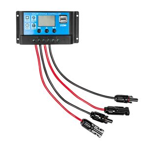 NEO TOOLS Solarmodulregler 10A, 12/24V, Spannungsregler für Lithium-Ionen und Lithium-Polymer Batterien, 3-stufiges PWM, Kurzschlussschutz, Solar Laderegler, Ladegerät Controller Regler USB Charger