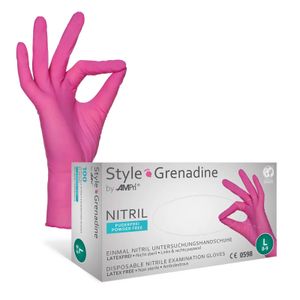 Einmalhandschuhe, Nitril Handschuhe, pink, puderfrei, 100 Stück, Größe M, Pinkabella, Style by Med-Comfort