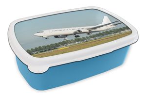 MuchoWow® Lunchbox Brotzeit Brotdose 17x11 cm Abfliegende Flugzeuge in Schiphol Kinder Brotzeitdose - Lunch - Kunststoff  - Brotbüchse - Sandwichbox - Lunchbox für Kinder