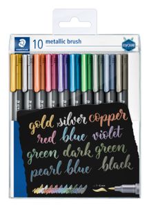 STAEDTLER Pinselstift metallic brush 10er Etui