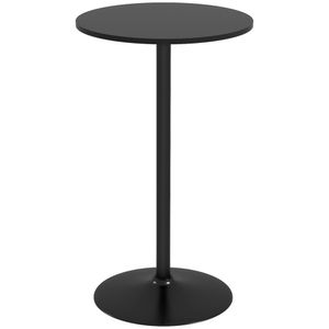 HOMCOM Bartisch Stehtisch Esstisch Runder Tresentisch, Küchentisch für Wohnzimmer, Esszimmer, Stahl, Schwarz, Ø60 x 102 cm