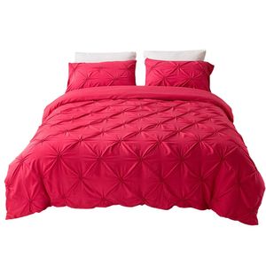 Bettwäsche 200x200cm polyester fiber 3 teilig - Magenta Bettbezug Set, weiche Flauschige Bettbezüge mit Reißverschluss und 2 mal 50x75cm Kissenbezug