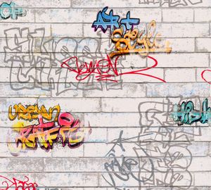 Papierová tapeta Boys & Girls Graffiti sivá