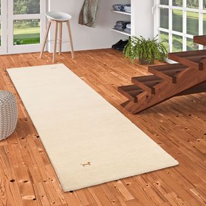 Natur Teppich Läufer Indo Nepal Gabbeh Shiva Beige, Größe:70x140 cm