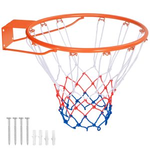 COSTWAY Ø37 cm Basketballkorb Indoor, Mini Basketball Korb mit Ring & Netz, für Tür & Wandmontage Orange