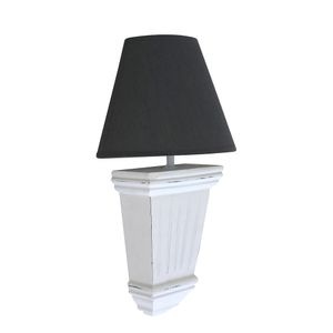 Wandlampe CLASSIC weiß grau aus Holz Pilaster im Landhausstil klassisch