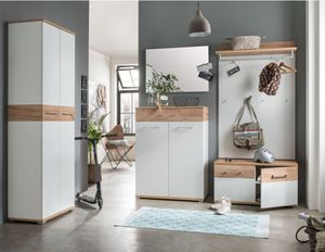 Germania Garderobenschrank "GW-TOPIX" in Weiß/Navarra-Eiche Nachbildung, 59 x 199 x 40 cm (BxHxT), 3774-513