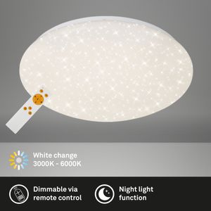 LED Deckenlampe CCT Fernbedienung dimmbar Ø37,5cm 22 W Weiß Briloner Leuchten