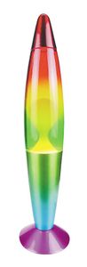 Tischleuchte Lavalampe Lollipop Rainbow aus Metall Glas mehrfarbig Ø11cm H:42cm mit eingebautem Schalter