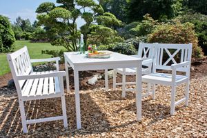 Garden Pleasure Garten Tisch 165x80 Esstisch Eukalyptus Holz Möbel weiß