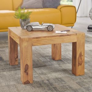 Massiver Couchtisch 60 cm Holz Tisch Massiv Wohnzimmertisch Beistelltisch