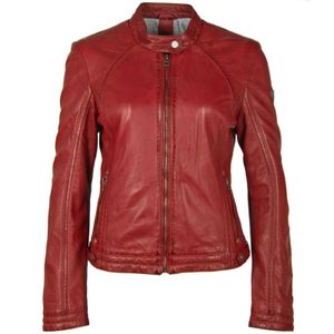 Gipsy Bikerjacke Lederjacke neu für Damen modischer Style rot Echtleder, Größe:2XL