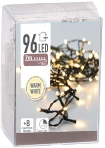 Lichterkette 96 LED 7m warm-weiß Weihnachten Beleuchtung Winter Deko innen außen