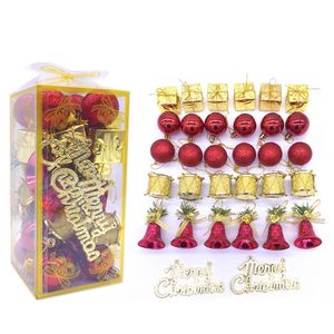 32 Stück Weihnachtskugeln, Weihnachtsbaum Kugeln Dekoration, Christbaumkugeln, Kleine Geschenkboxen, Weihnachtsbaumschmuck, Rot