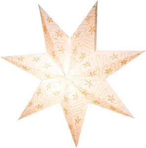 Weihnachtsstern Dekostern Ø45cm Fensterstern Stern weiß-gold Papierstern hängend E14