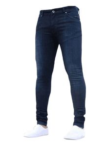 Männer Reißverschluss Denimhose Schlanke Fit Dünne Jeans Tapered Ankle Mid Waist Regular fit,Farbe:Tiefes Blau,Größe:M