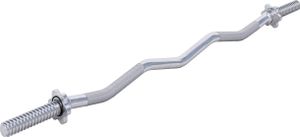 GORILLA SPORTS® SZ Curlstange - Ø 30 mm, 120 cm Länge, mit 2 x Sternverschlüssen, bis 180 kg Belastbar, Verchromt, Rutschfest, Chrom - Hantelstange, SZ Stange, Curlhantel, Langhantel