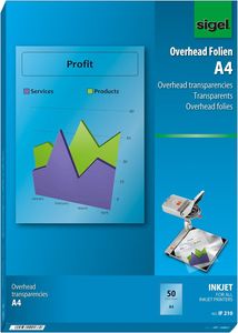 SIGEL IF210 InkJet Overhead-Folien, transparent, 100 µm, A4, 50 Blatt