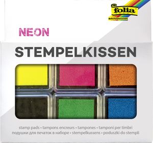 folia Stempelkissen Set "Neon" 6-farbig sortiert