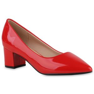 VAN HILL Damen Klassische Pumps Elegante Absatz-Schuhe 840673, Farbe: Rot, Größe: 39