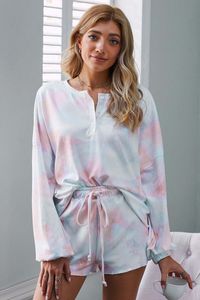 OMG Damen-Strickpyjama-Set Toine hellblau, pink 2XL