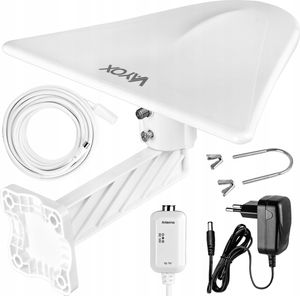 Vayox Antena Zewnętrzna DigiActiv VA0022 | 4G, LTE, FM | VHF, UHF | DVB-T/DVB-T2 | MUX8 | 28dB | Biała