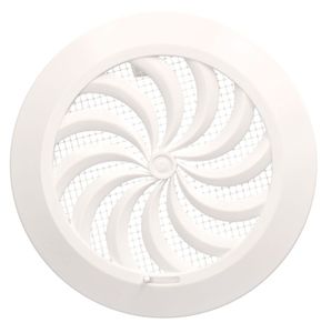 KOTARBAU® 100 mm Lüftungsgitter verschließbar mit Insektenschutz Rund Weiß