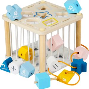 Sensorisches Montessori Sortierwürfel Lernspielzeug für Baby & Kleinkinder 12 Bausteinen 22885