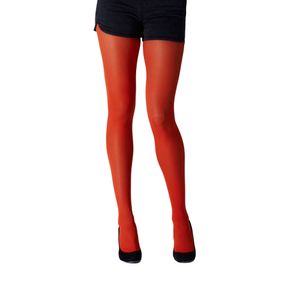Hedvábné dámské neprůhledné punčochové kalhoty 40 denier, neprůhledné LW186 (Medium) (Červená)