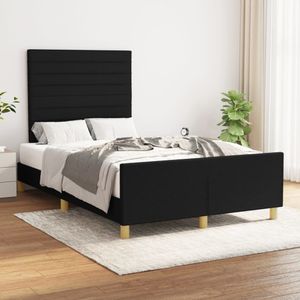 Posteľná posteľ s čelom čierna 120x200 cm látka