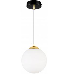 Florence Lampenschirm Hängelampe Hängeleuchte - Deckenlampe Industrial für Wohnzimmer Schlafzimmer und Esszimmer - Pendelleuchte Glas mit Metall - Goldfarben