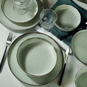 Hermia Concept, Kütahya Porselen,(24 Stücke), Abendessen , Grün, 100% Porzellan