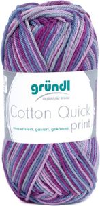 Gründl Wolle Baumwolle Quick print 50 g aubergine multicolor