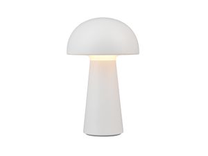 Reality Lennon LED stolová lampa 2W ⌀13,6cm biela IP44 teplá biela