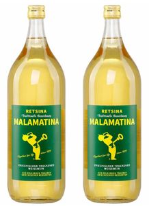 Retsina Malamatina 2x 2,0l | Geharzter Weißwein | Aus Griechenland