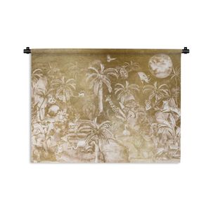 Wandteppich - Dschungel Dekoration - Kinder - Gold Wandkleed katoen - 60x45 cm