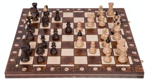 SQUARE - Schach Schachspiel - AMBASADOR AG - 53 x 53 cm - Schachfiguren & Schachbrett aus Holz
