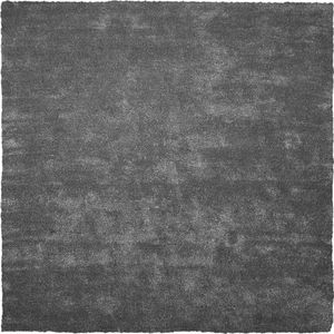 BELIANI Teppich Dunkelgrau Polyester 200 x 200 cm Quadratisch Hochflor Modern Maschinengetuftet Fußbodenheizung Geeignet Wohnzimmer Schlafzimmer Flur