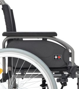 Bischoff & Bischoff S-Eco 2 Rollstuhl, faltbar, Reise-Rollstuhl mit Kniehebelbremse, Transport-Rollstuhl für zu Hause und unterwegs, 46 cm Sitzbreite