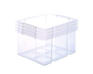 Drehstapelbox Stapelbox Transparent ohne Deckel 27L 44x35x24cm : 4 Stück