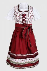45101 Krüger Kinder Dirndl Trachten Kleid 3- teilig rot NEU Größe 98